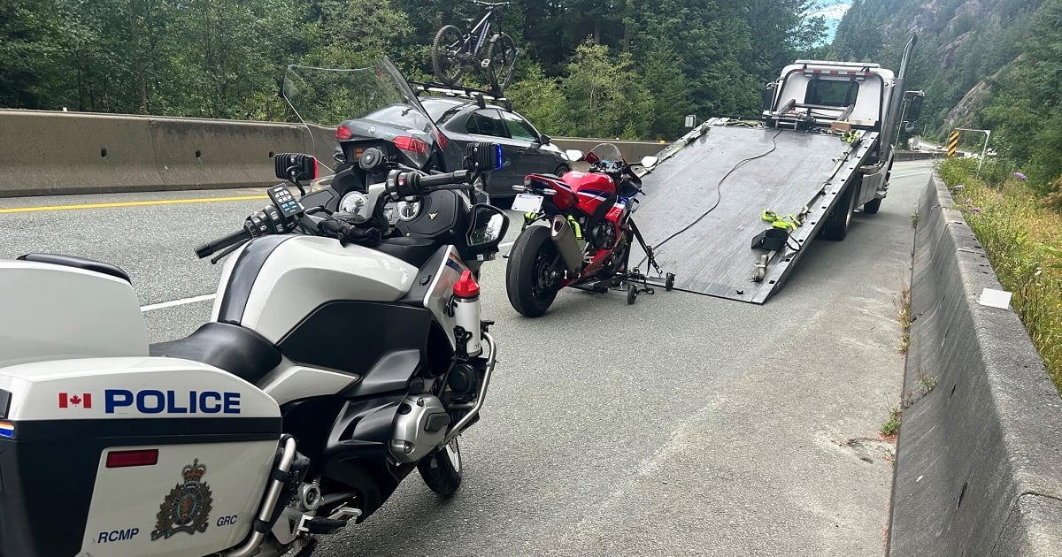 B.C. police impound motorcycle after ‘egregious speed’ on Sea to Sky Highway - CTV News