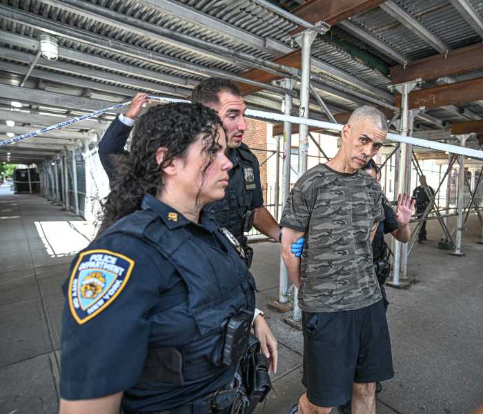 police with a suspect