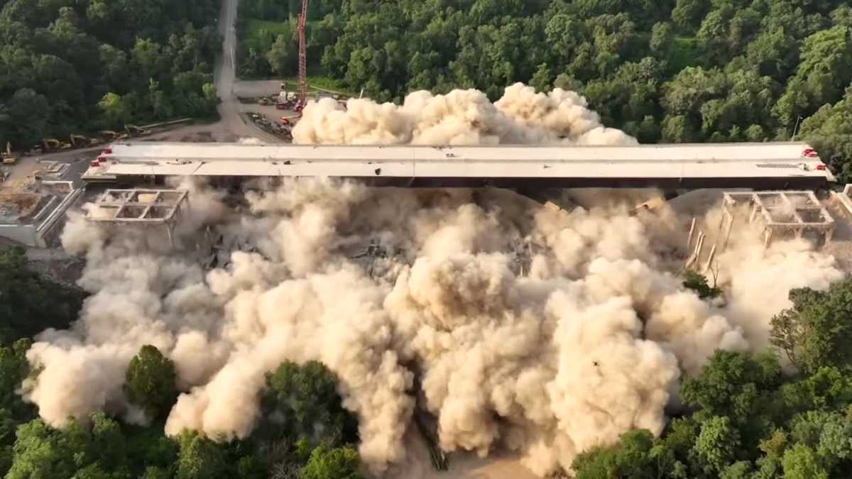 I-376 Parkway East bridge demolished in Pittsburgh