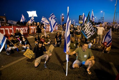 A protest against the law forbidding use of the reasonableness clause, 2023. Credit: Amir Levy A protest against the law forbidding use of the reasonableness clause, 2023.