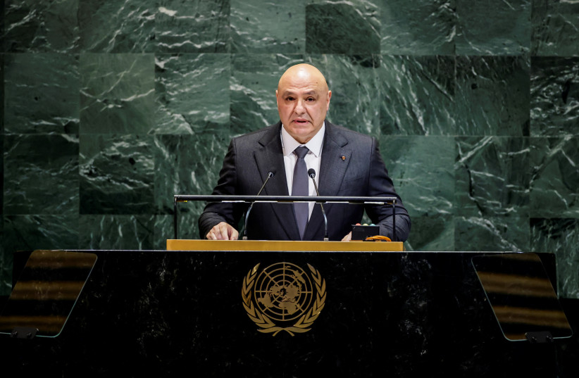 Lebanon's President Joseph Aoun addresses the 80th United Nations General Assembly at UN headquarters in New York, US, September 23, 2025.