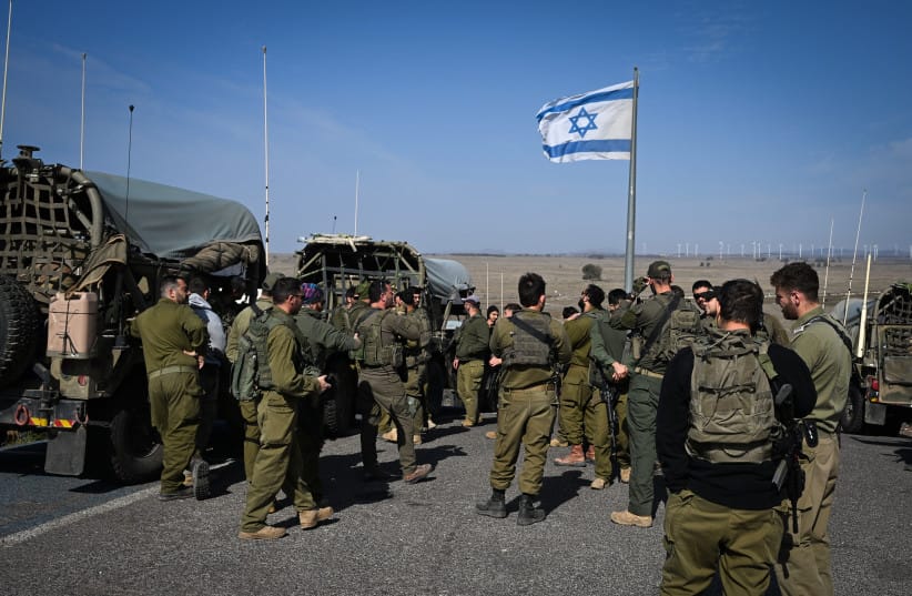 IDF reserve soldiers take part in a surprise military drill in northern Israel along the border with Lebanon and Syria, a day after Hezbollah's chief of staff, Haytham Ali Tabatabai's assassination, Golan Heights, November 24, 2025