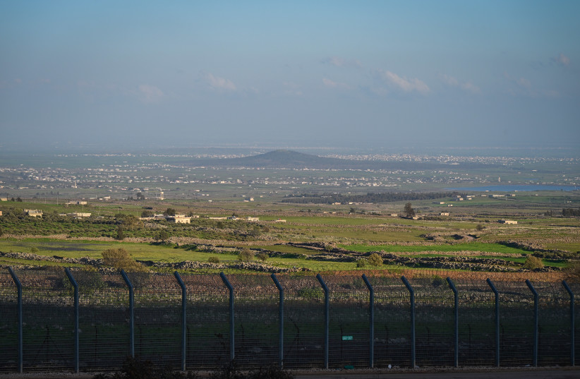 VIEW OF the Israeli border area with Syria, as seen from the northern Golan Heights, April 11, 2026.