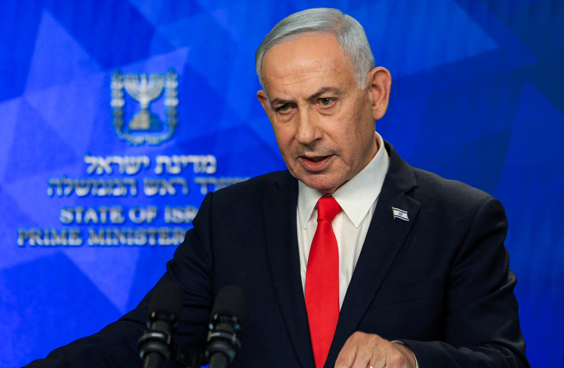 ISRAEL-US-IRAN-WAR Israel's Prime Minister Benjamin Netanyahu gives a news conference in Jerusalem on June 15, 2026