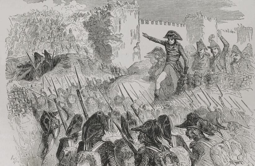 Napoleon's army failed in its attempt to take the Ottoman fortress. Last assault on Acre. From ''History of the French Revolution'' Volume I, 2nd part, 1879. Creator: Hippolyte Lavoignat.