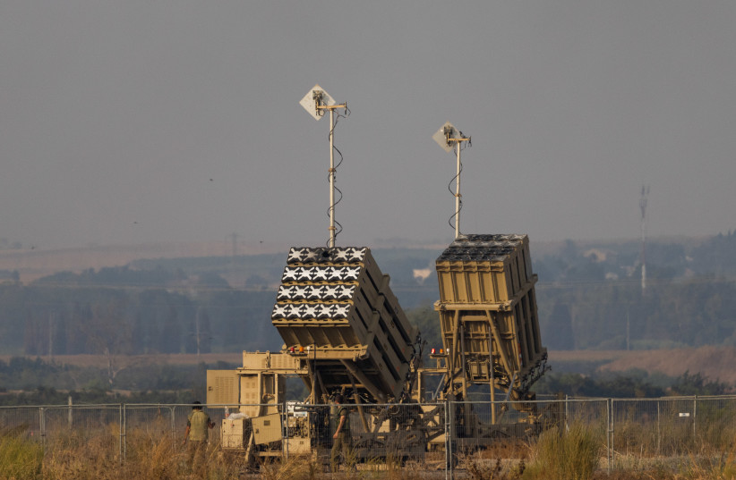 Iron Dome batteries are seen stationed near the southern Israeli city of Sderot, August 6, 2022