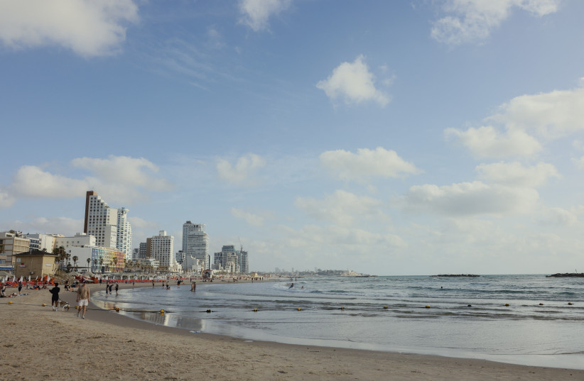 Gordon Beach in Tel Aviv in May 2026. The beach is usually packed with tourists at this time of year.