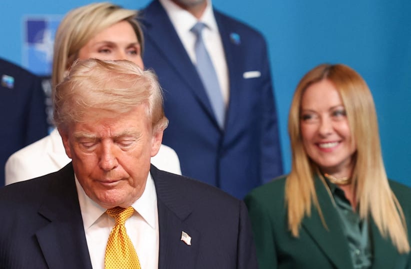 US President Donald Trump and Italy's Prime Minister Giorgia Meloni attend a NATO leaders' summit in Ankara, Turkey, July 8, 2026