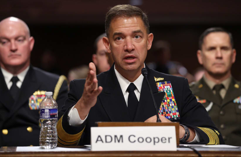 Commander of US Central Command (CENTCOM) Navy Adm. Brad Cooper testifies during a Senate Armed Services Committee hearing in the Dirksen Senate Office Building on Capitol Hill on May 14, 2026 in Washington, DC.