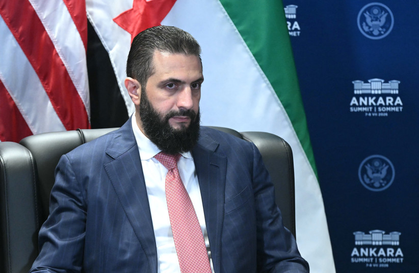 Syrian President Ahmed al-Sharaa meets US President (not pictured) on the sidelines of the NATO Summit at Bestepe Presidential Compound in Ankara, on July 8, 2026.