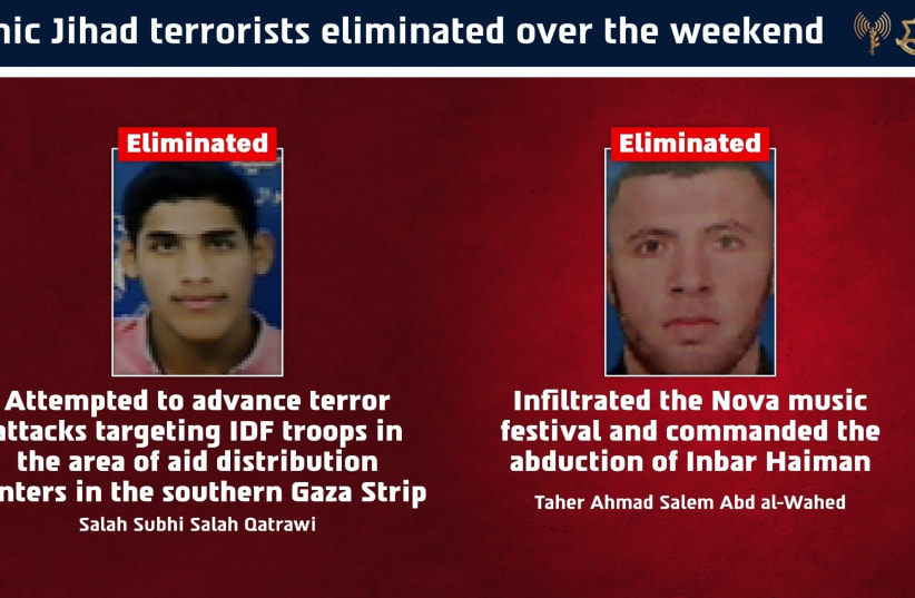 IDF kills PIJ terrorists Salah Subhi Salah Qatrawi and Taher Ahmad Salem Abd al-Wahed, July 17, 2026.