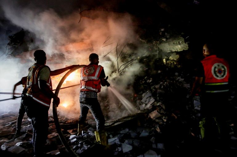Thick smoke rises following an Israeli airstrike on a residential area in the Al-Jalaa neighborhood despite the ceasefire in Gaza City, Gaza, Palestine, on July 23, 2026. Photojournalist:Saeed M. M. T. Jaras