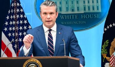 US Secretary of War Pete Hegseth speaks during a news conference in the White House.