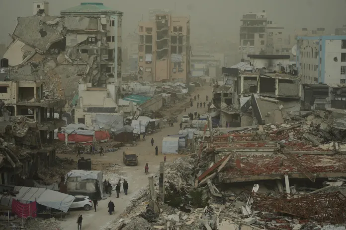 View of a destroyed Palestinian street