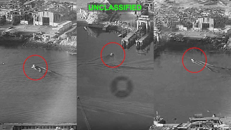 US Central Command releases blast footage at Bandar Abbas base (AP)