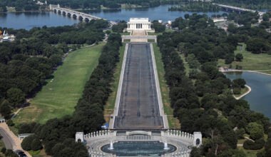 Drained Reflecting Pool shows Trump’s ‘American flag blue’ liner now closer to gray – NBC4 Washington
