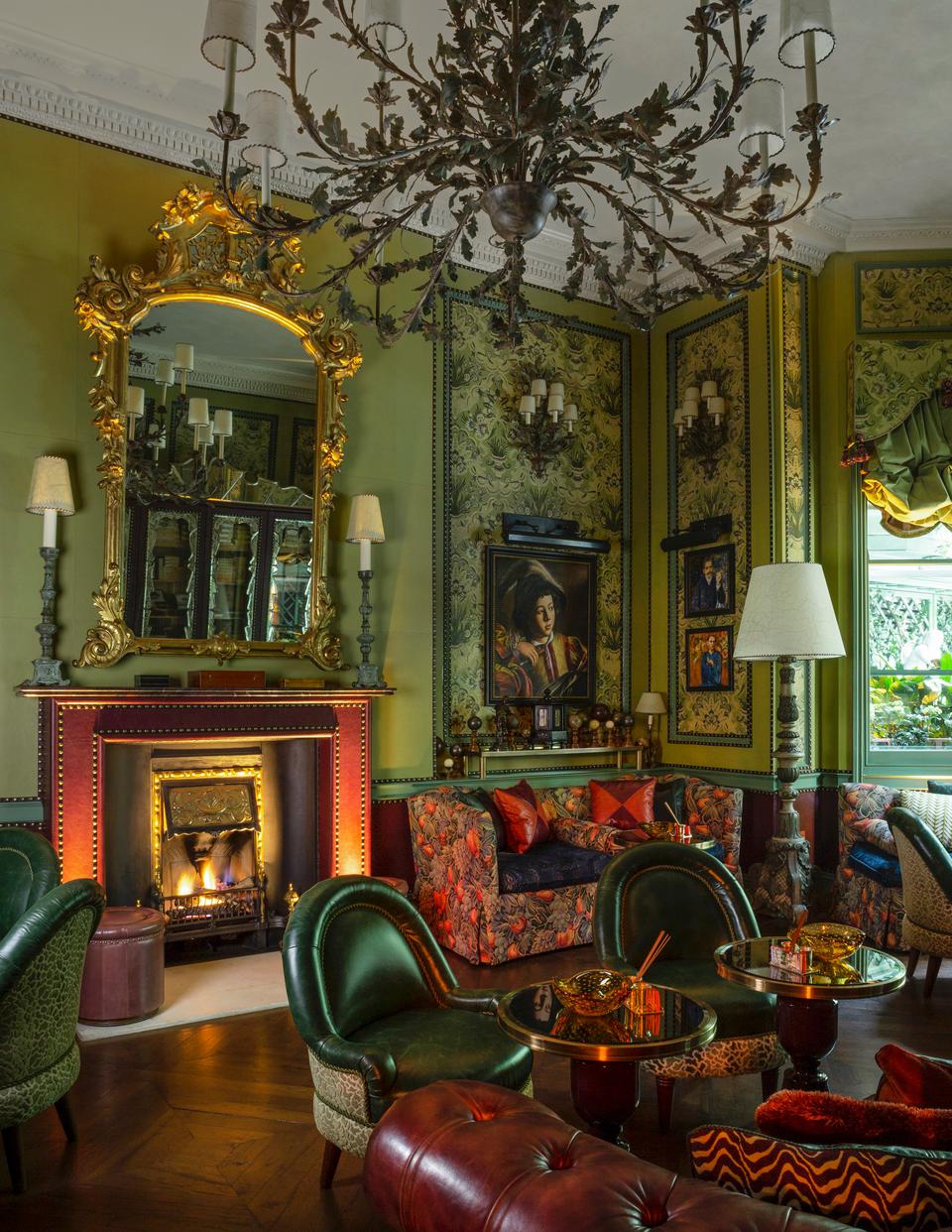 The interiors of Annabels private members club show old-money style seats and decor