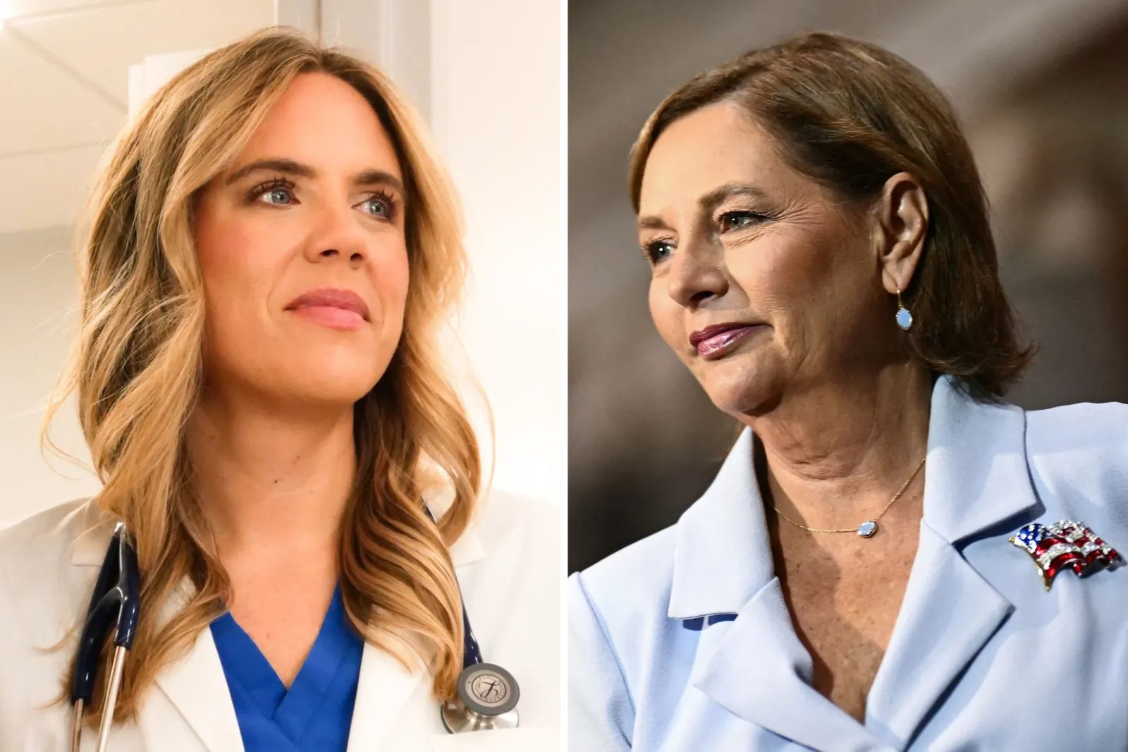 Democratic Senate candidate Annie Andrews, left, and interim GOP Senator Darline Graham, right, as Graham announced Monday that she will seek a full term in South Carolina. Her entry into the race has reshaped the contest following the death of her brother, Senator Lindsey Graham.