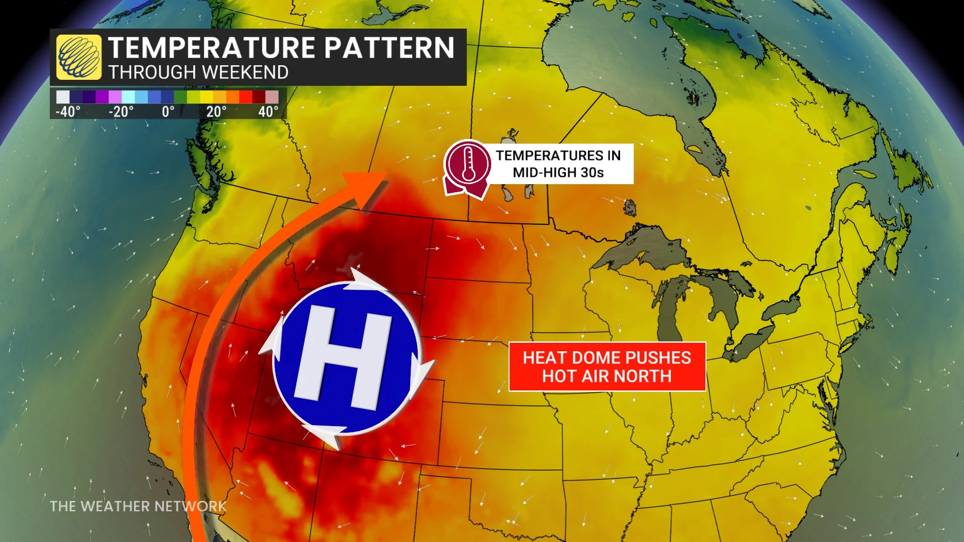 Baron - National temperature pattern this weekend - July 10