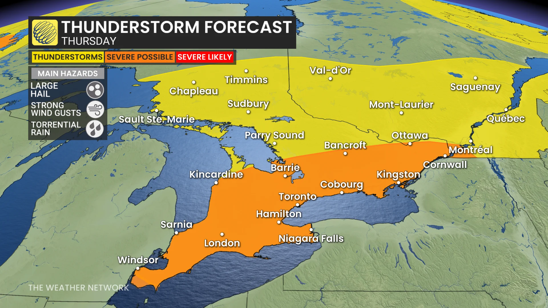 Baron - Ontario thunderstorm risk Thursday - July 9