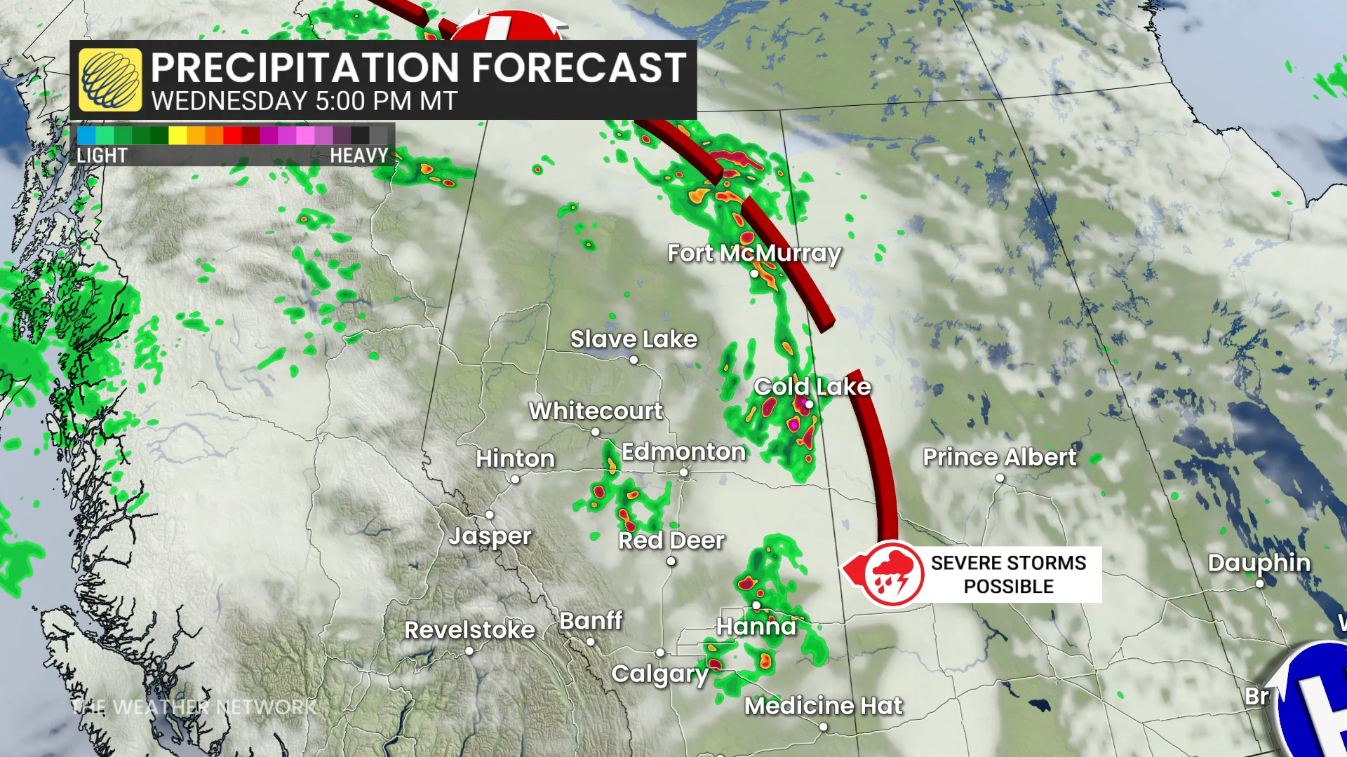 Baron - Prairie precipitation Wednesday 5 pm - July 8