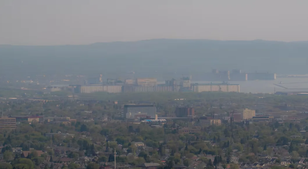 CBC - Northern Ontario wildfire smoke over Thunder Bay - Marc Doucette