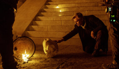 Director Christopher Nolan on the set of his film The Odyssey, written, produced, and directed by Christopher Nolan.
