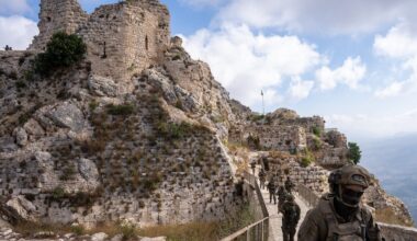 IDF troops at Beaufort Castle in southern Lebanon, July 7, 2026. (Emanuel Fabian/Times of Israel)