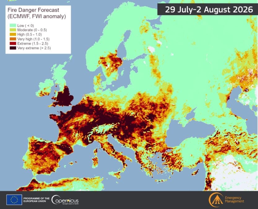 Concerning Map Suggests The Worst May Be Yet to Come For Devastating European Fires
