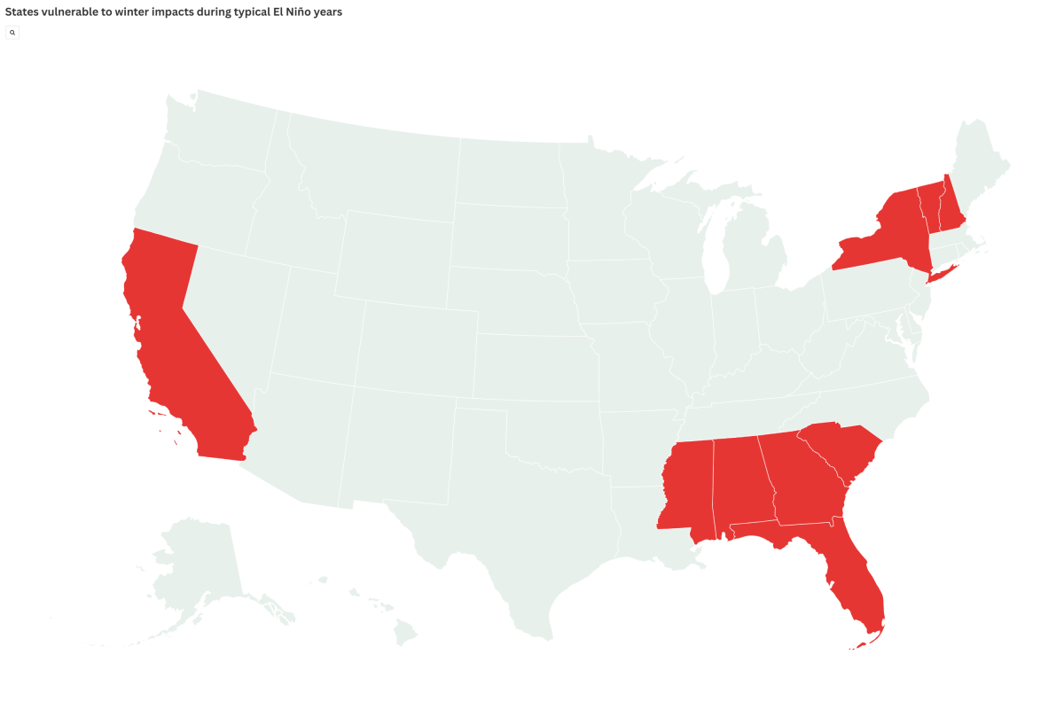 Super El Niño Threat Grows: Map Shows At-Risk States This Winter