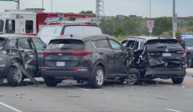 Vaughan 9-vehicle collision: 6 injured, one arrested