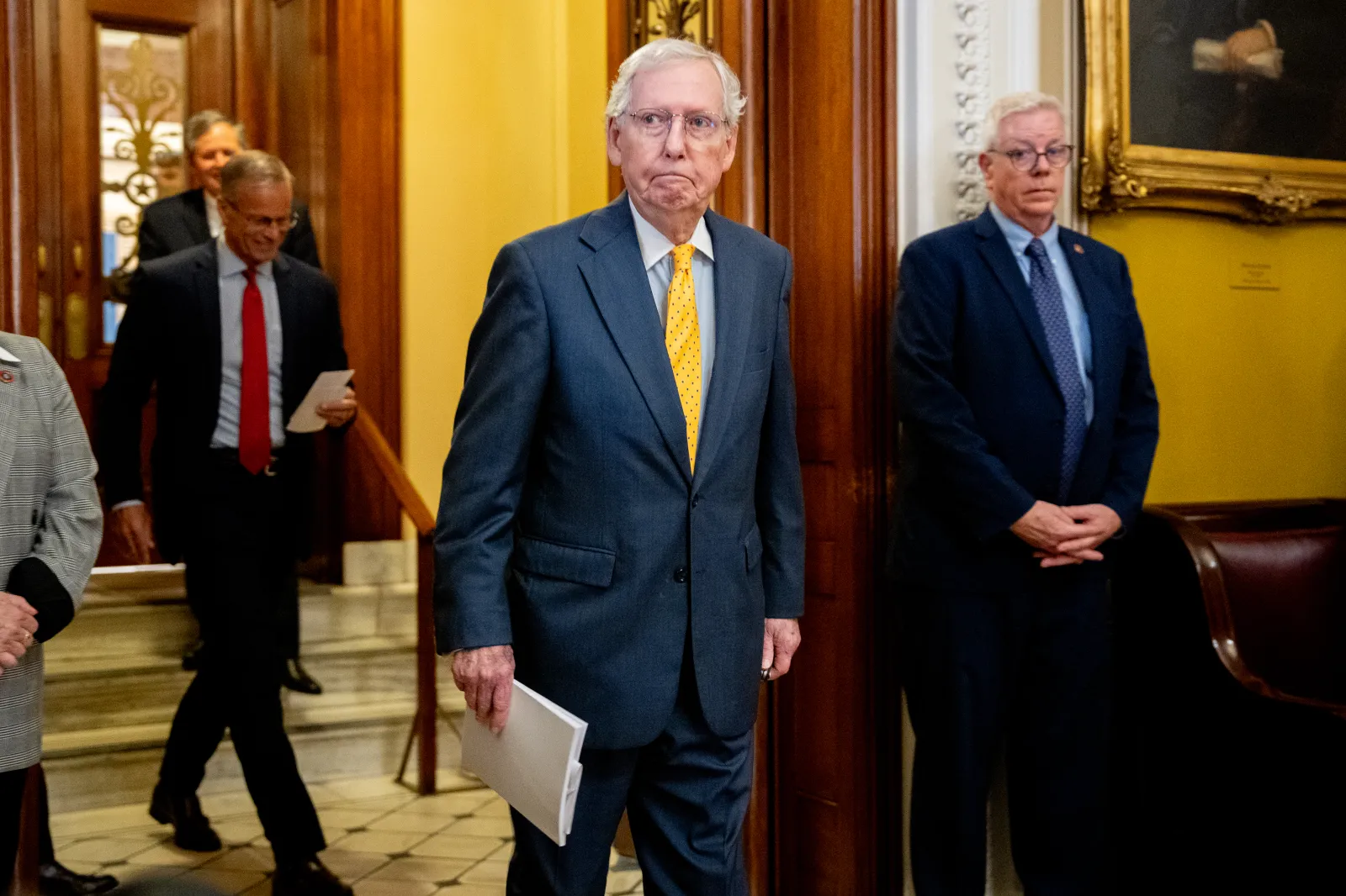Kentucky Senator Mitch McConnell attends a news conference in Washington, D.C., on September 17, 2024.