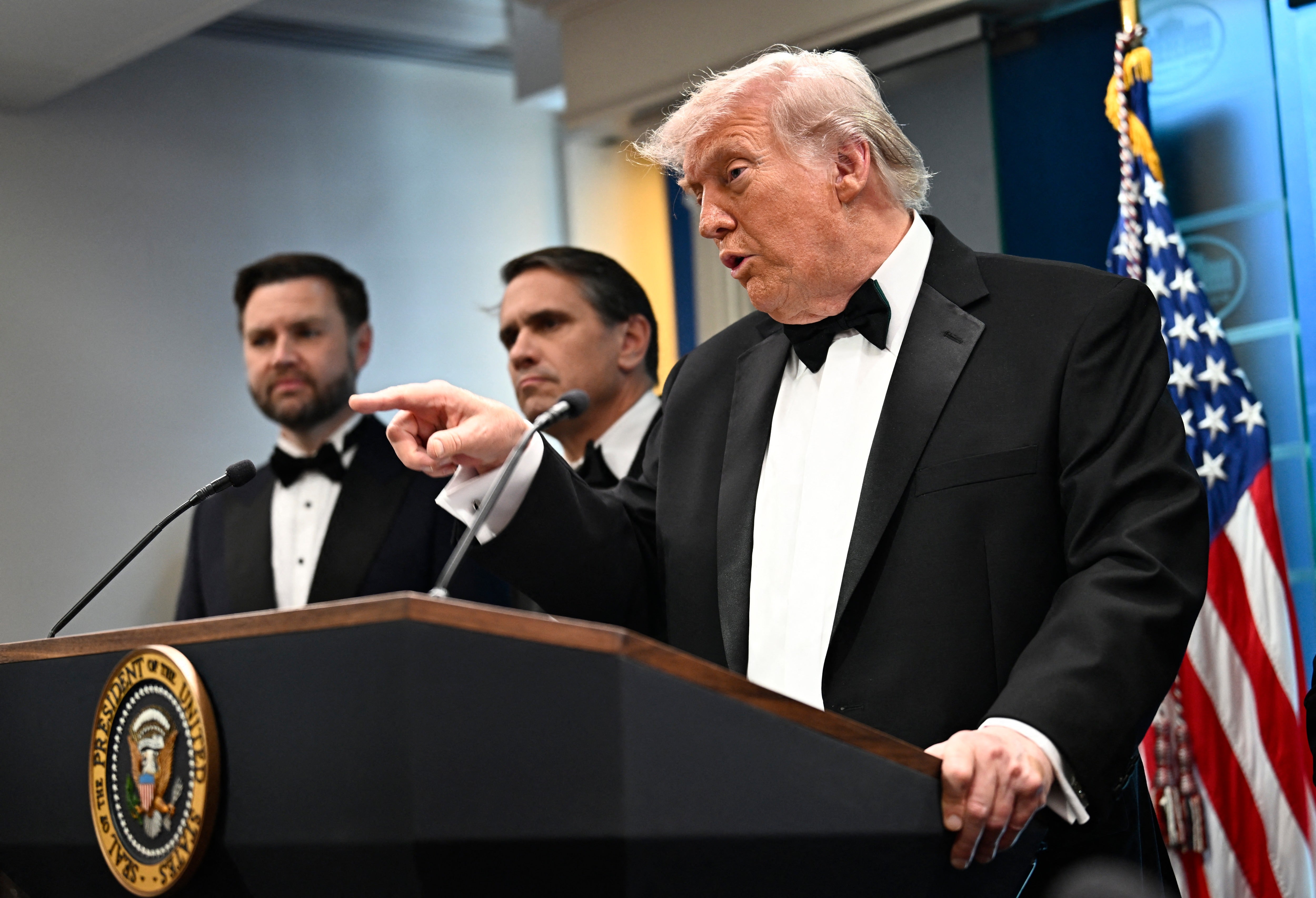 The 80-year-old president said he flew out of Turkey on the older aircraft for 'old time's sake.' Pictured: the president speaks to reporters in the White House briefing room following the shooting at the White House Correspondents' Dinner in April