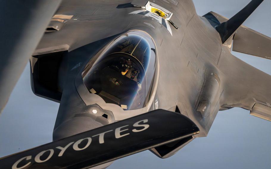 A view of the F-35 cockpit from above.
