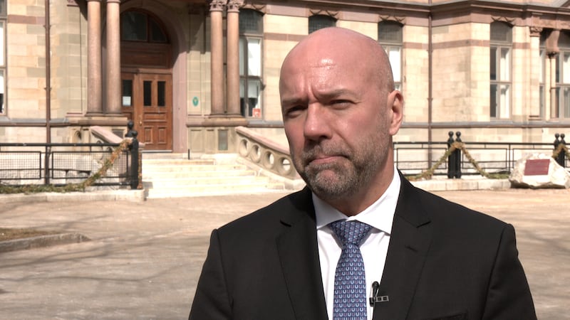 Halifax Mayor Andy Fillmore speaks to CTV News outside City Hall on Wednesday. (Callum Smith/CTV News)