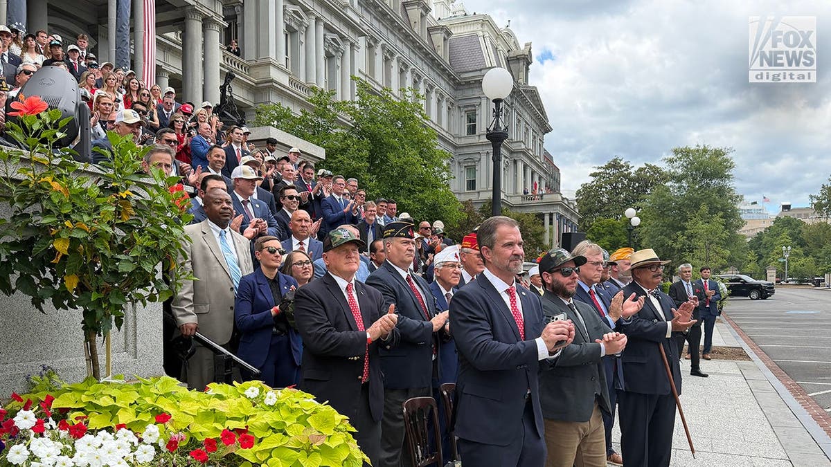 Veterans and trucking industry leaders attend the White House Freedom Haulers Initiative event