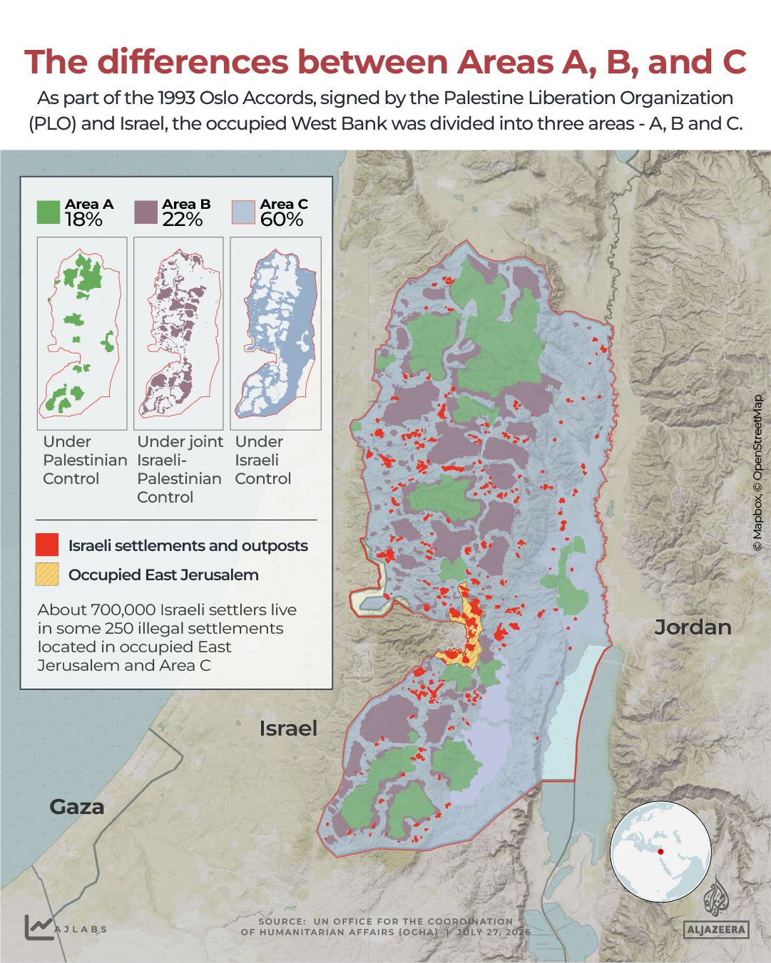 INTERACTIVE - Occupied West Bank - Area A B C - JULY 27, 2026