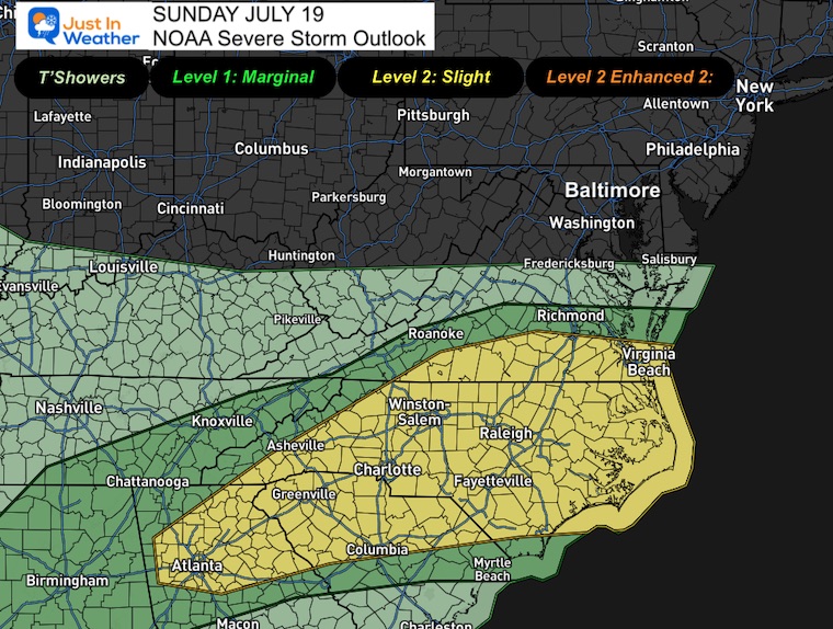 July 19 weather NOAA Severe Storm Risk Sunday