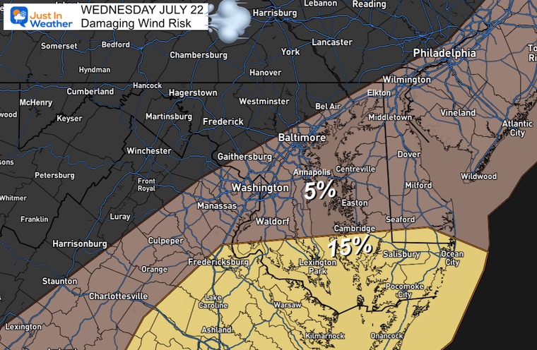 July 22 weather damaging wind risk