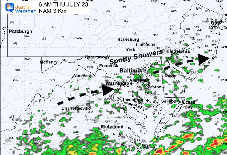 July 22 weather radar forecast Thursday morning