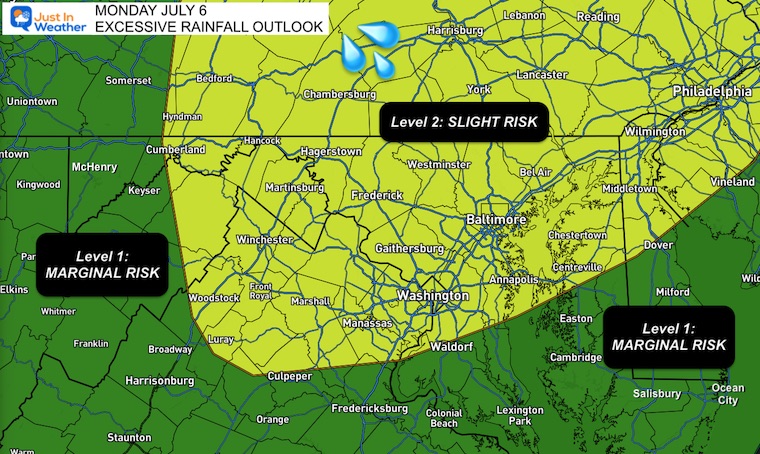 July 3 weather NOAA Excessive Rainfall Monday