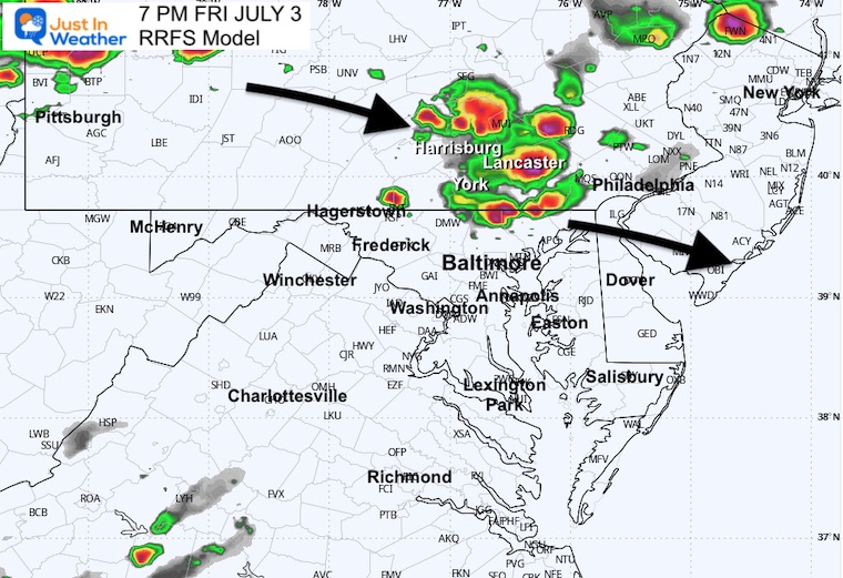 July 3 weather storm radar Friday 6 PM