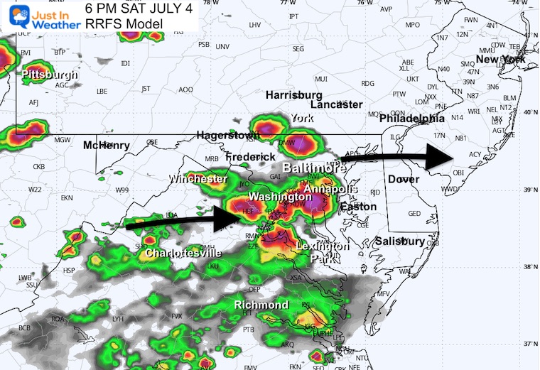July 3 weather storm radar Saturday evening