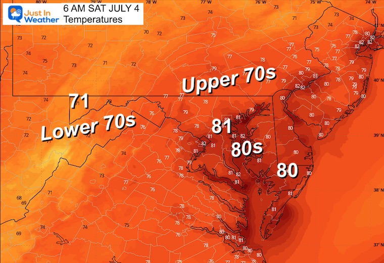 July 3 weather temperatures Saturday afternoon