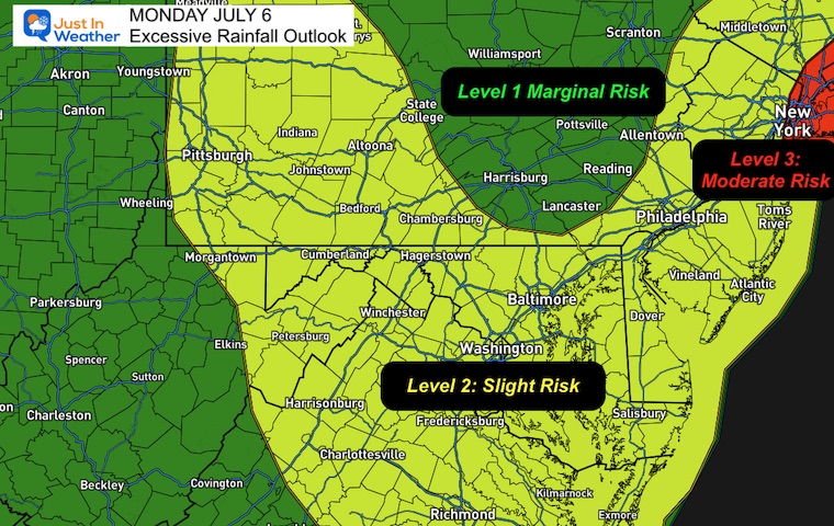July 6 weather Excessive Rainfall Flood Risk