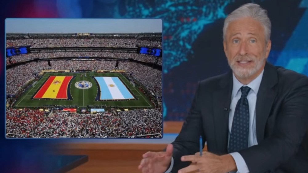 Jon Stewart Says the World Cup Final Was the 'Reverse Super Bowl'