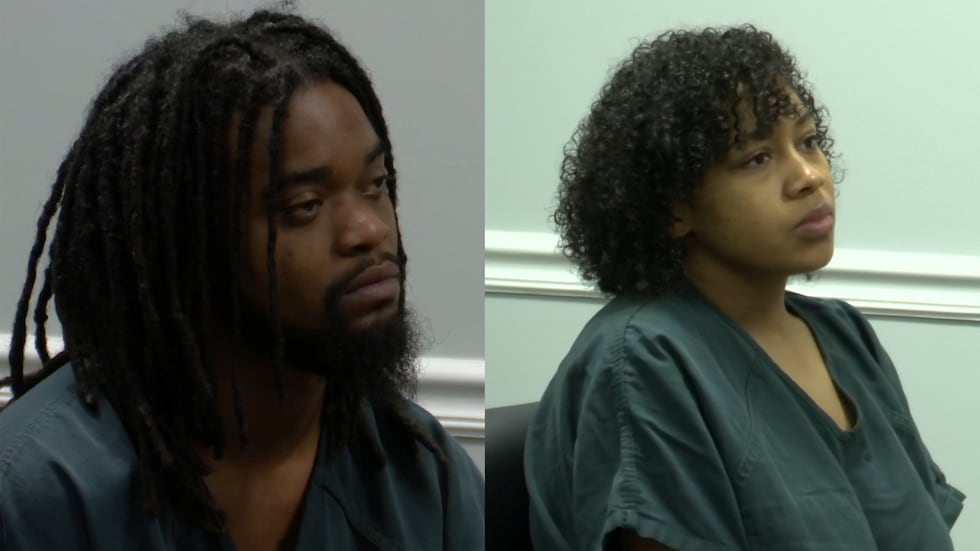 Johmarea Harris (left), Michilae Herring (right) during their bond hearings on Sunday, July 5.