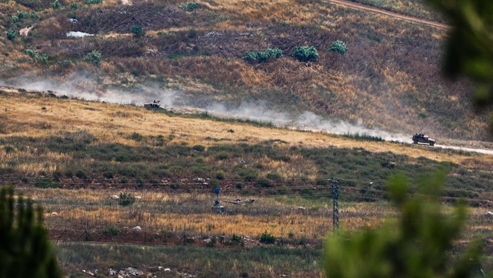 Israel Defense Forces inside Southern Lebanon, as seen from the Israeli side of the border, June 8, 2026.