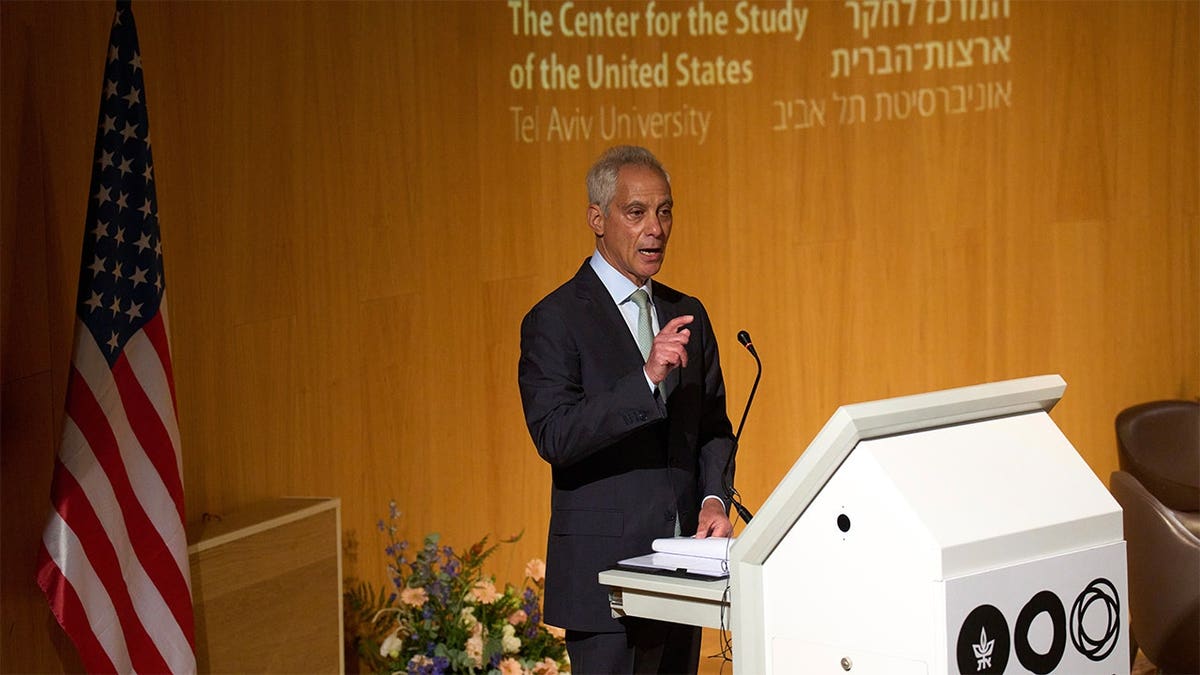 Rahm Emanuel, a potential 2028 Democratic presidential contender, brings a tough-love message to Israel as he delivers a policy speech in Tel Aviv