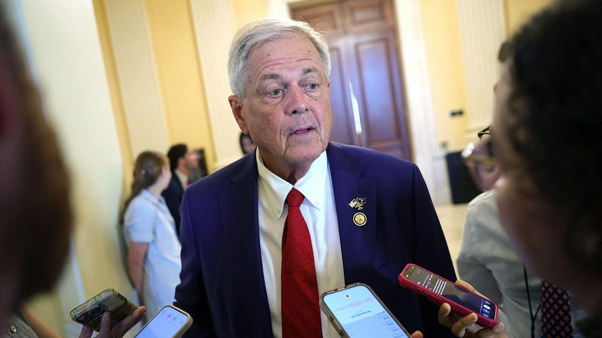 Ralph Norman speaks to reporters outside the Cannon House Office Building.